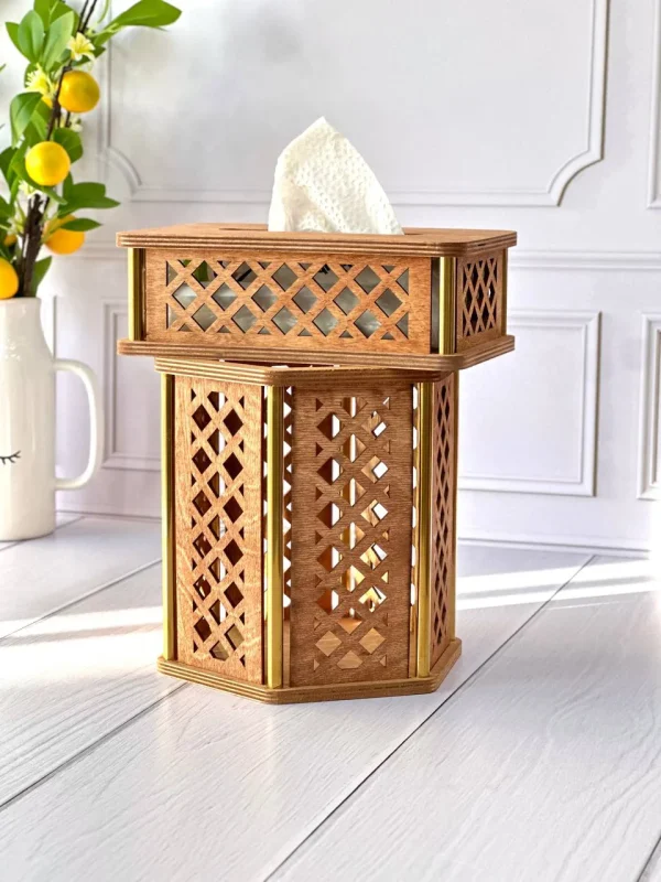 ست سطل و دستمال طرح لانه زنبوری